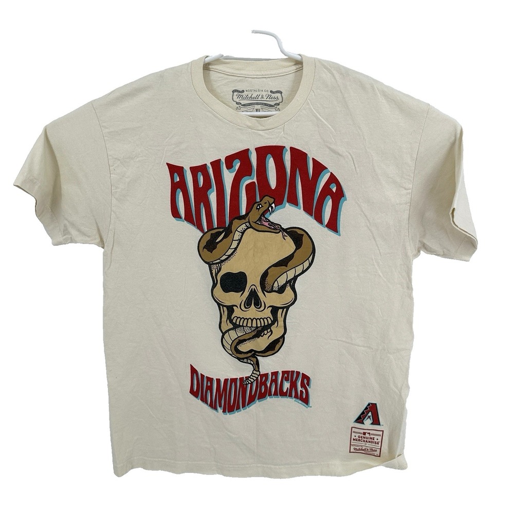 Mitchell & Ness Arizona Diamondbacks Skull Snake Graphic T-Shirt Mens Size XL
